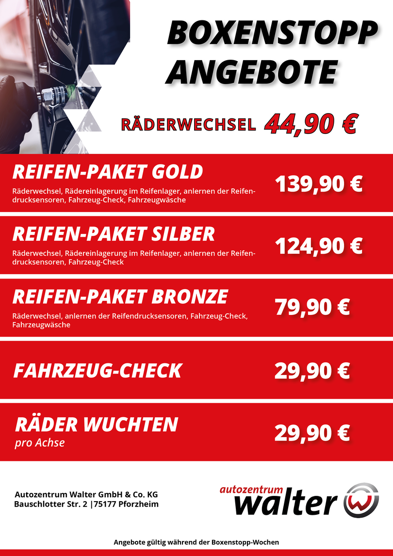 Reifenwchsel Winterreifen Sommerraifen Boxenstopp Räderwechsel